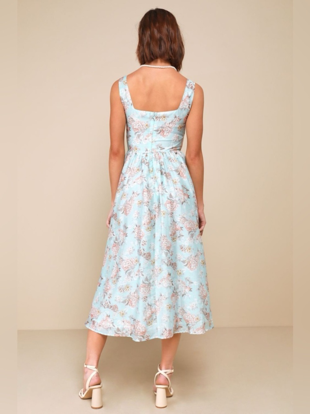 LULU'S Darling Adoration Light
Blue Floral Midi Dress With Pockets - Picture 2 of 5